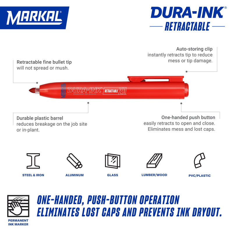 Markal - Black Dura-Ink 15 Felt Tip Marker (3 Pack) - RAM Welding