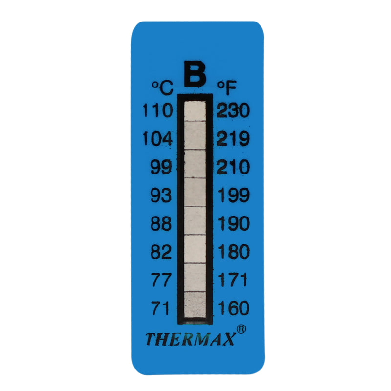 Temperature measuring strips with 14 temperature zones