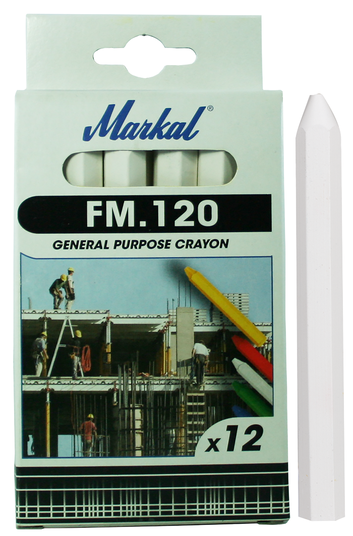 Markal 200 Lumber Crayon Economical Wax Based Marker, 1/2 Hex, 4-5/8 Length, Black (Pack of 12)
