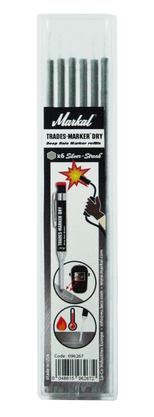 096133 Markal TRADES MARKER Starter Pack (1 Holder, 12 Refills) - Black -  (Case of 6)