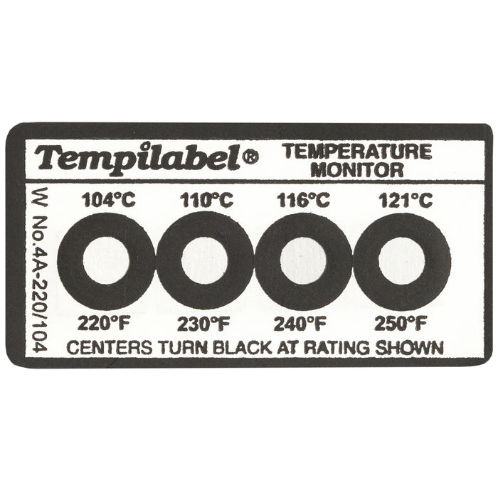Series 4 Tempilabel Four Level Temperature Indicating Label - Pack of 10